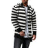Striped Long Sleeve Hooded Zip-up Coats