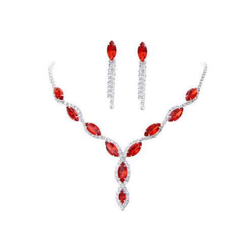 Amazon Burst Red Diamond Bridal Jewellery Set