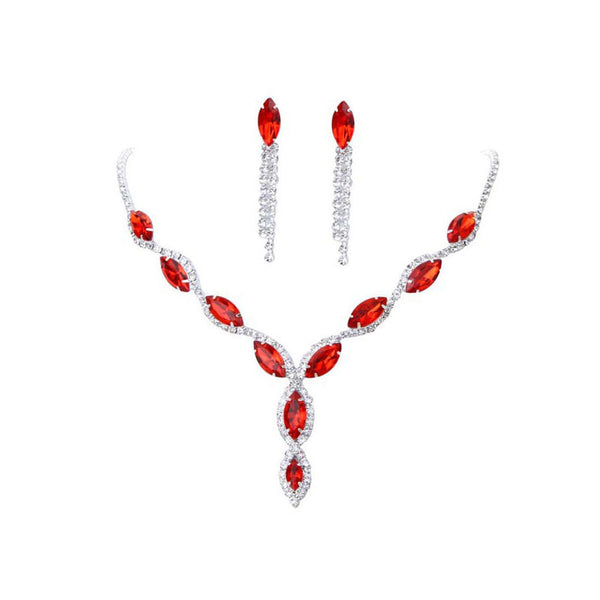 Amazon Burst Red Diamond Bridal Jewellery Set