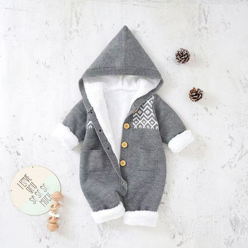 Babies' Knit Warm Jumpsuit
