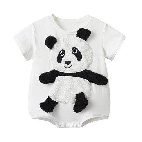 Leisure Short Sleeved Romper Three-dimensional Panda