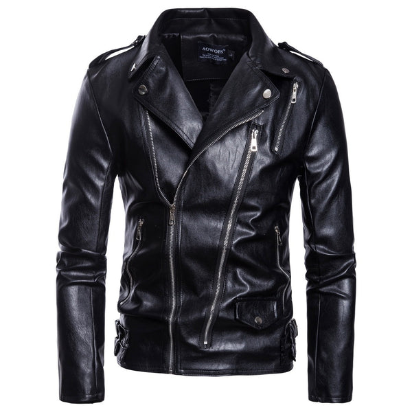 Multi-zip Biker leather jacket
