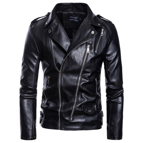 Multi-zip Biker leather jacket