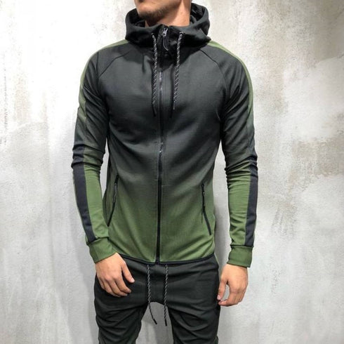 Moomphya Gradient Zipper Men hoodies
