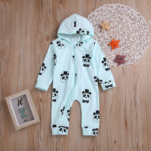 Toddlers Long sleeve panda print Jumpsuit