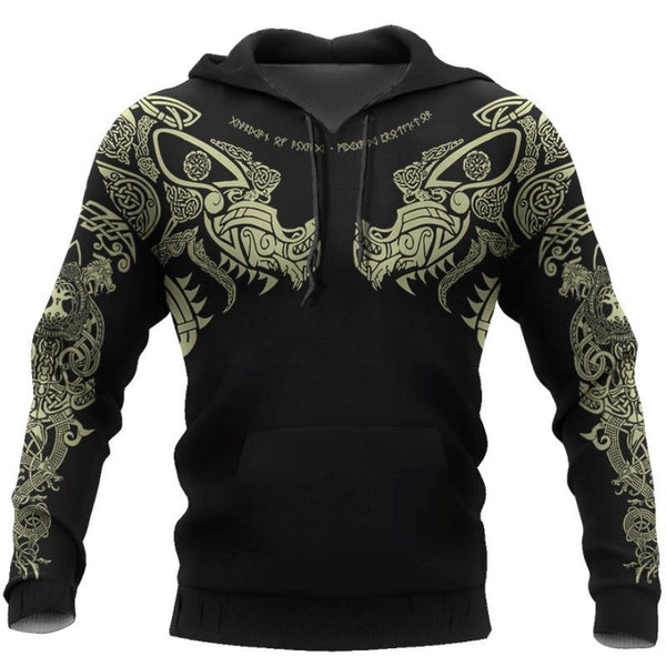 Viking Tattoo Printed Men hoodies