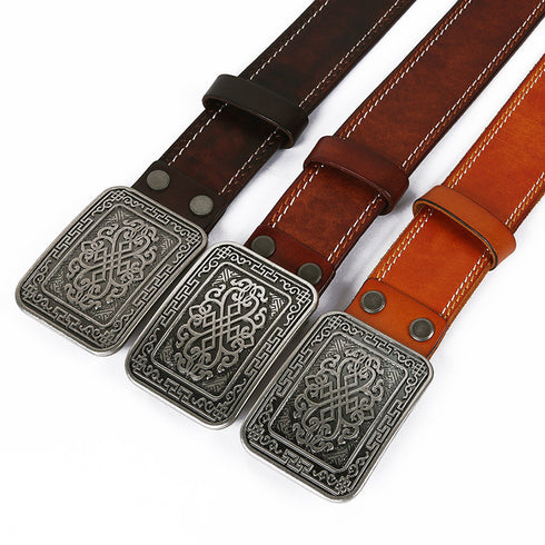 Auspicious Pattern Embossing Men And Women Belts