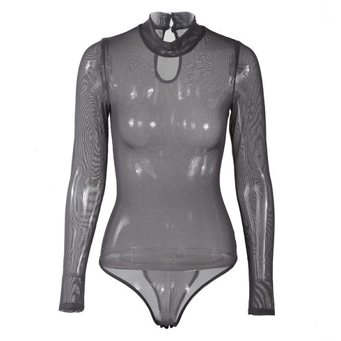 Women's tight-fitting long-sleeved jumpsuit