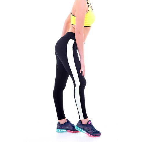 Women's White Side Strip leggings