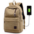 Canvas USB rechargeable backpack