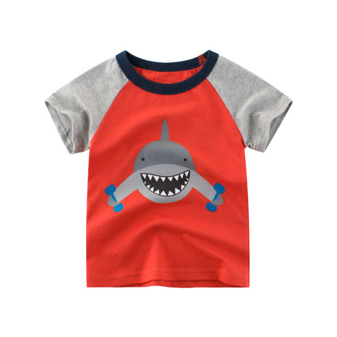 Kids Print Round Neck Short Sleeve T-shirt