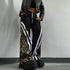 Women's Printed Striped High Waist Trousers