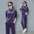 Women's Wide Leg Velvet Tracksuit
