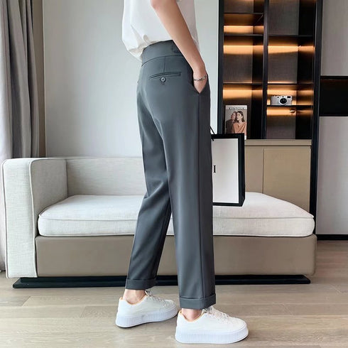 Draping Cropped Small Suit Pants