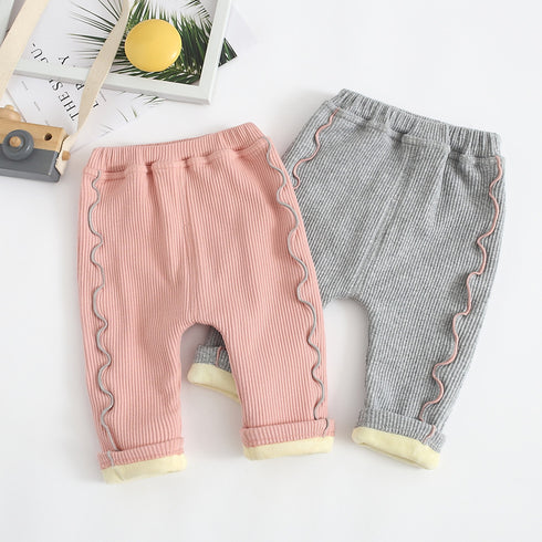 Toddler's Fleece denim lace trousers