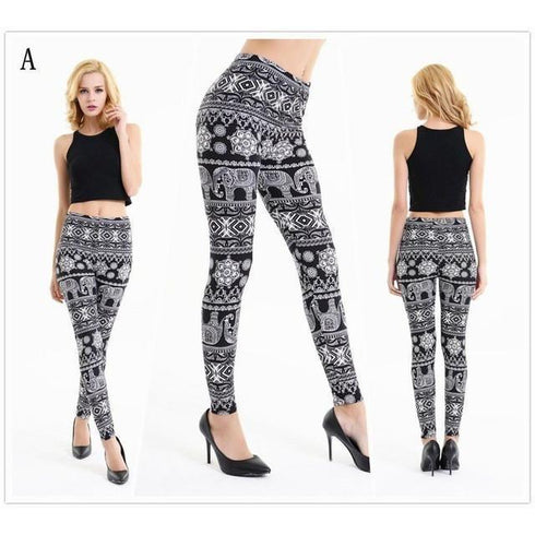 Elephant Mandala Leggings for Ladies