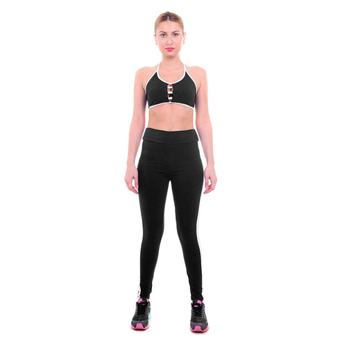 Women's White Side Strip leggings