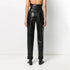 Leather tapered pants