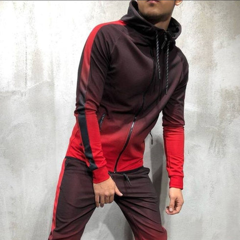 Moomphya Gradient Zipper Men hoodies