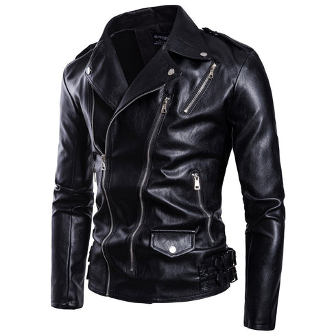 Multi-zip Biker leather jacket