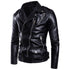 Multi-zip Biker leather jacket
