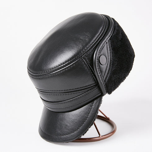 Men's Thick Warm Leather Cap