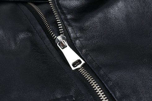 All-match Motorcycle Short Leather Jacket