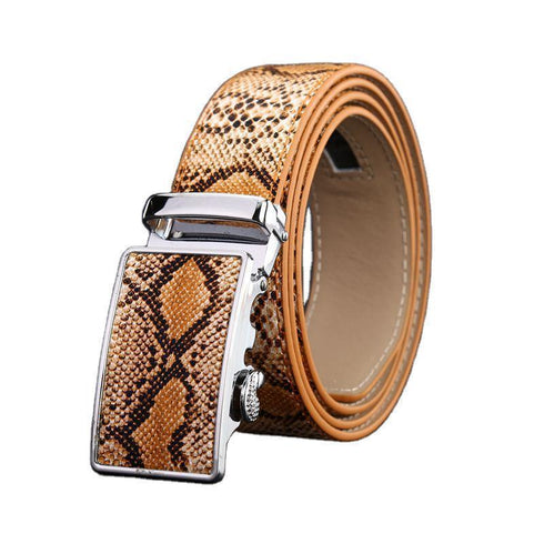 Vintage Men's Automatic Buckle Leather Belt