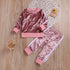 Kid's Velvet Sweatshirt Trousers Tracksuit Sets
