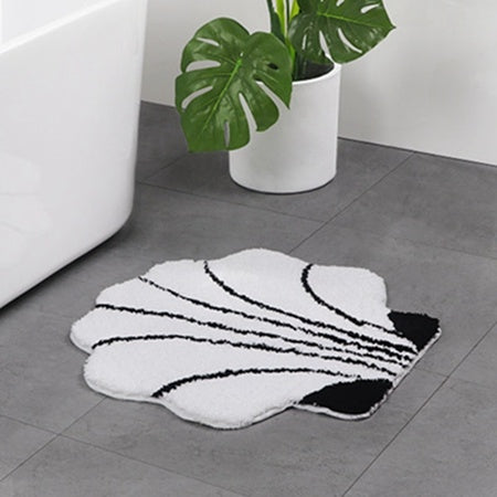 White Black Cartoon bathroom mat