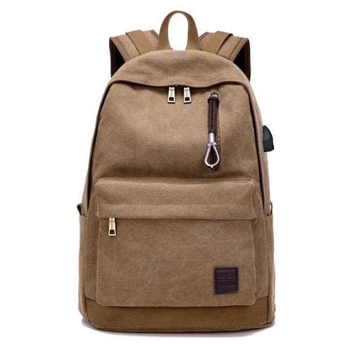 Canvas USB rechargeable backpack