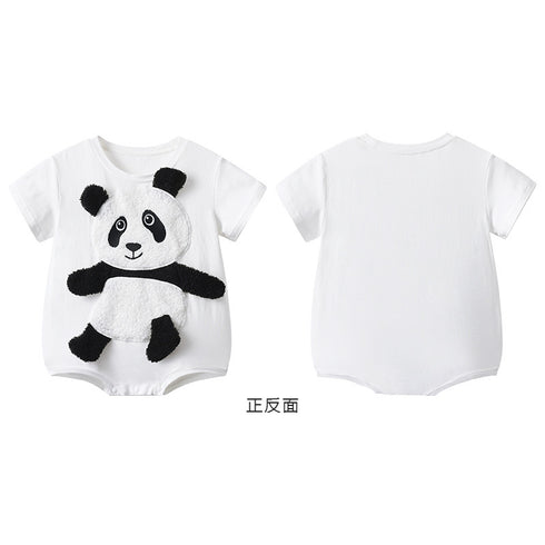 Leisure Short Sleeved Romper Three-dimensional Panda