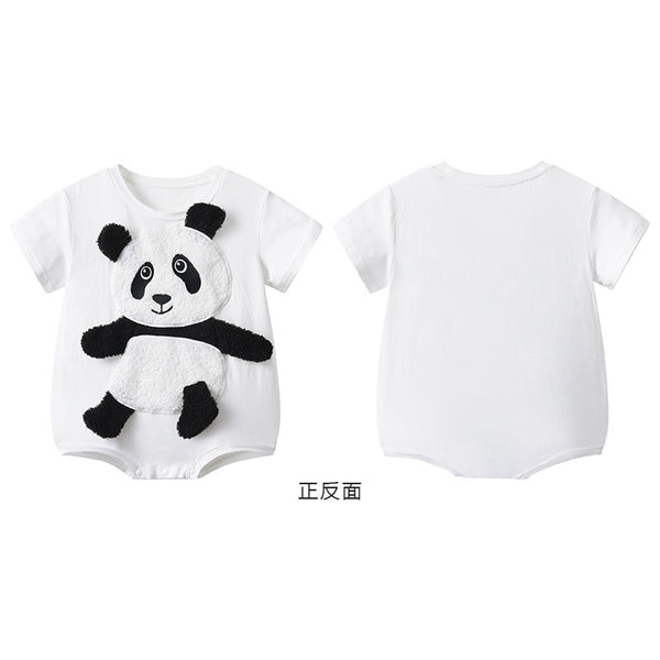 Leisure Short Sleeved Romper Three-dimensional Panda