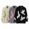 Carrier Pigeon Jacquard Furry Lapel Sweater
