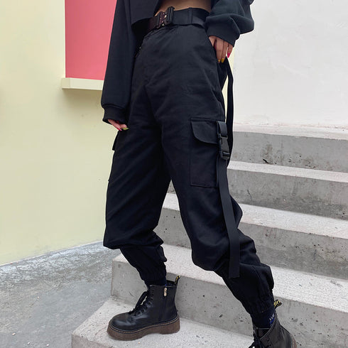 Girls High Waist Hip Hop Tappered Trousers