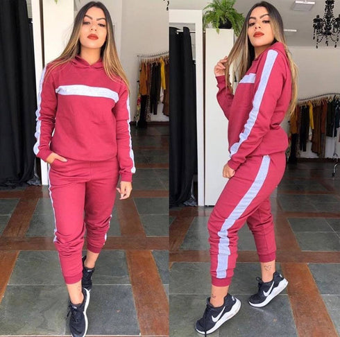 Women's Casual Patchwork Sports Suit