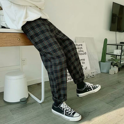 Boys Plaid Casual Pants