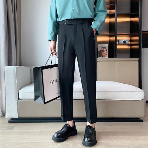 Draping Cropped Small Suit Pants