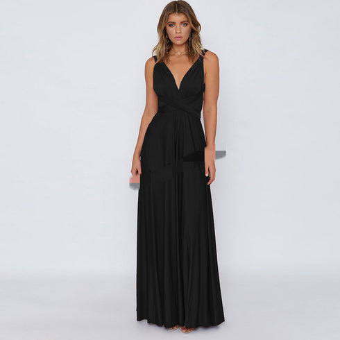 Women's one-strap lace up dresses