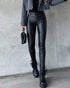 Black High Waist Leather Pants