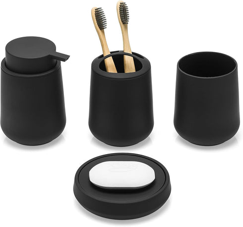 Matte Black Bathroom Accessories Set