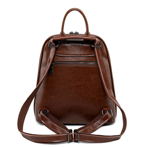 Letter V Leather Backpack