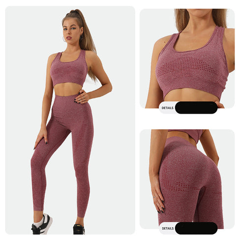 Seamless  High Waist Leggings and Crop Top Yoga Set