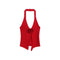 Flower Knitted Halter Spaghetti Straps Vest