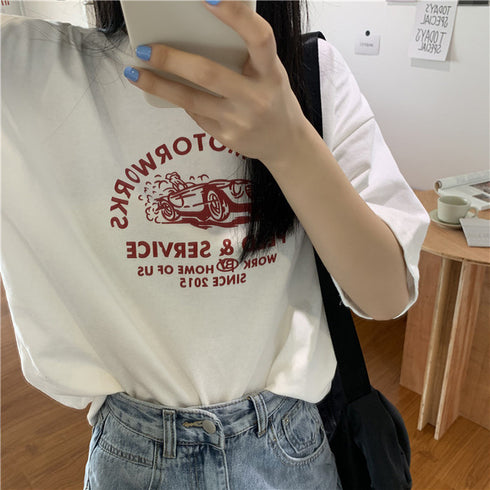 Women Short Sleeve Casual Korean Style Shirt