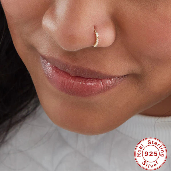 Sterling Silver Diamond Nose Ring
