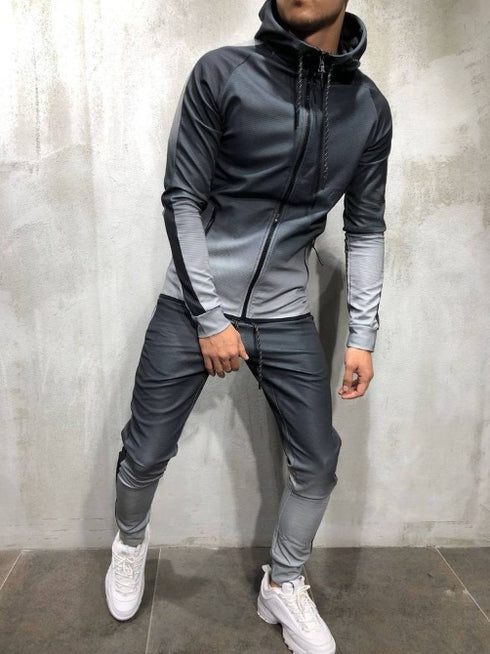 Moomphya Gradient Zipper Men hoodies