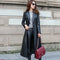Thin long leather jacket