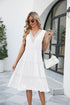 Women Sleeveless Pleated Ruffle Elegant Dress