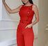 Women's Button down high neck Sleeveless jumpsuit